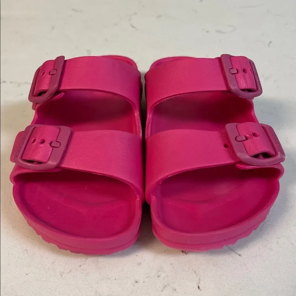 Birkenstock Little Kids Arizona EVA Sandals Pink Two-Strap Slide Sandals Size 10